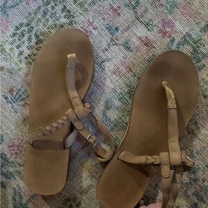 Rainbow Braided Brown Sandals